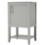 Meuble-lavabo gris avec lavabo de 50 cm, en bois massif, avec tablette de rangement et design pratique.