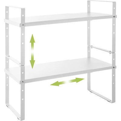2-pack Expandable Cabinet Shelf Organizer Rack