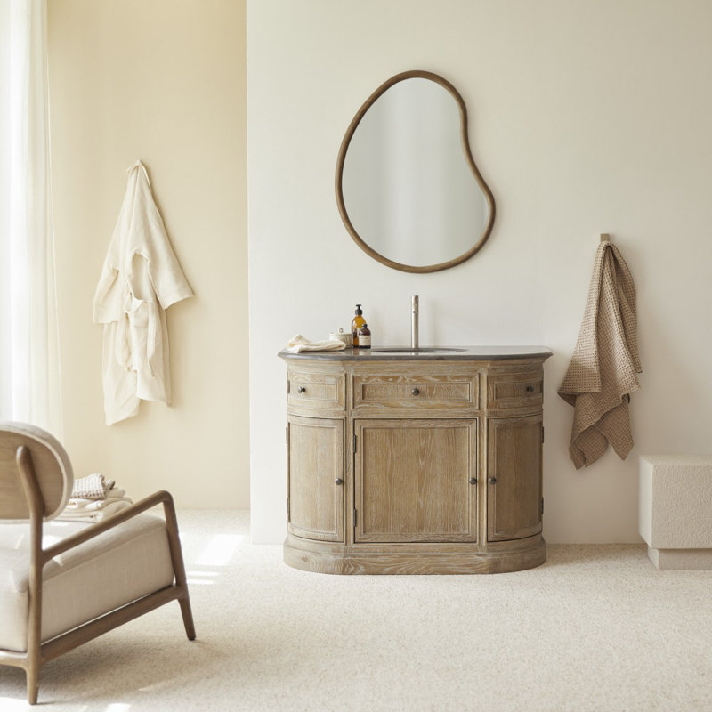 Louise Solid Oak Free-standing Vanity Unit, 110cm