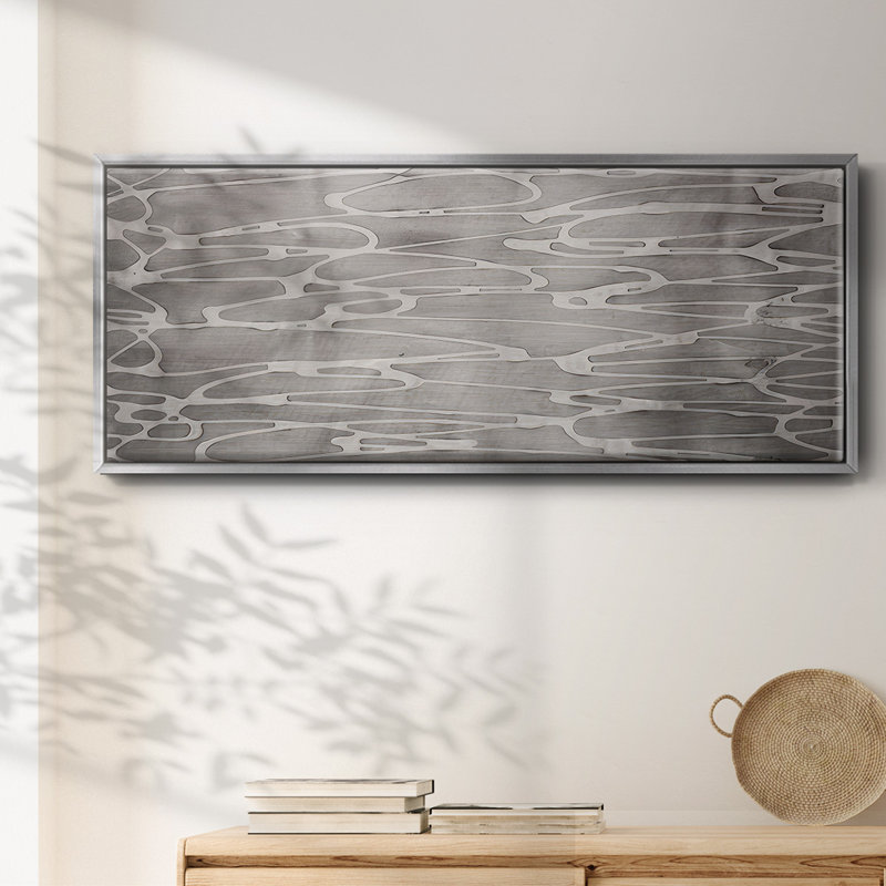 Slate Abstract- Framed Canvas, 12" H x 30" W
