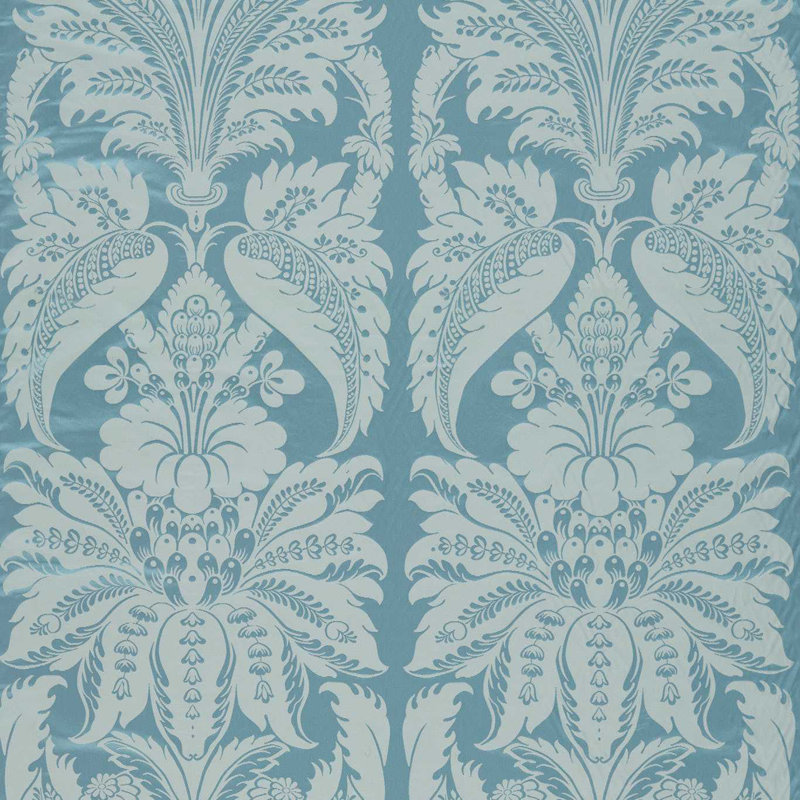 Suffolk Clandon Damask Fabric, Wedgwood Blue