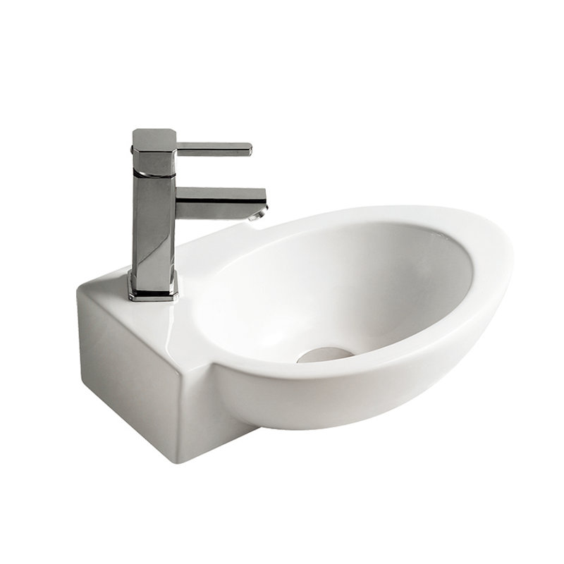 Elanti 11'' White Ceramic Oval Bathroom Sink