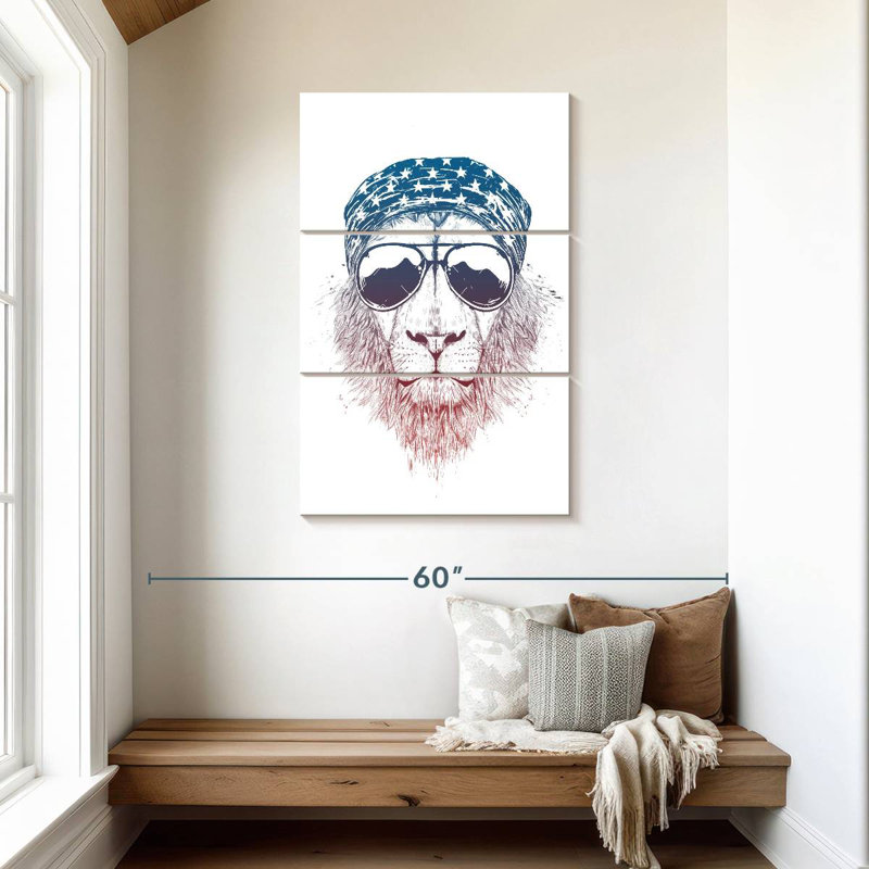 Brampt Wild Lion, 45" H x 28" W