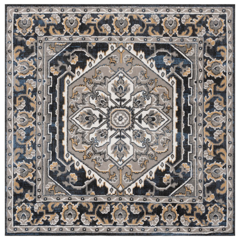 Keresa Performance Oriental Rug, Square 6'7"