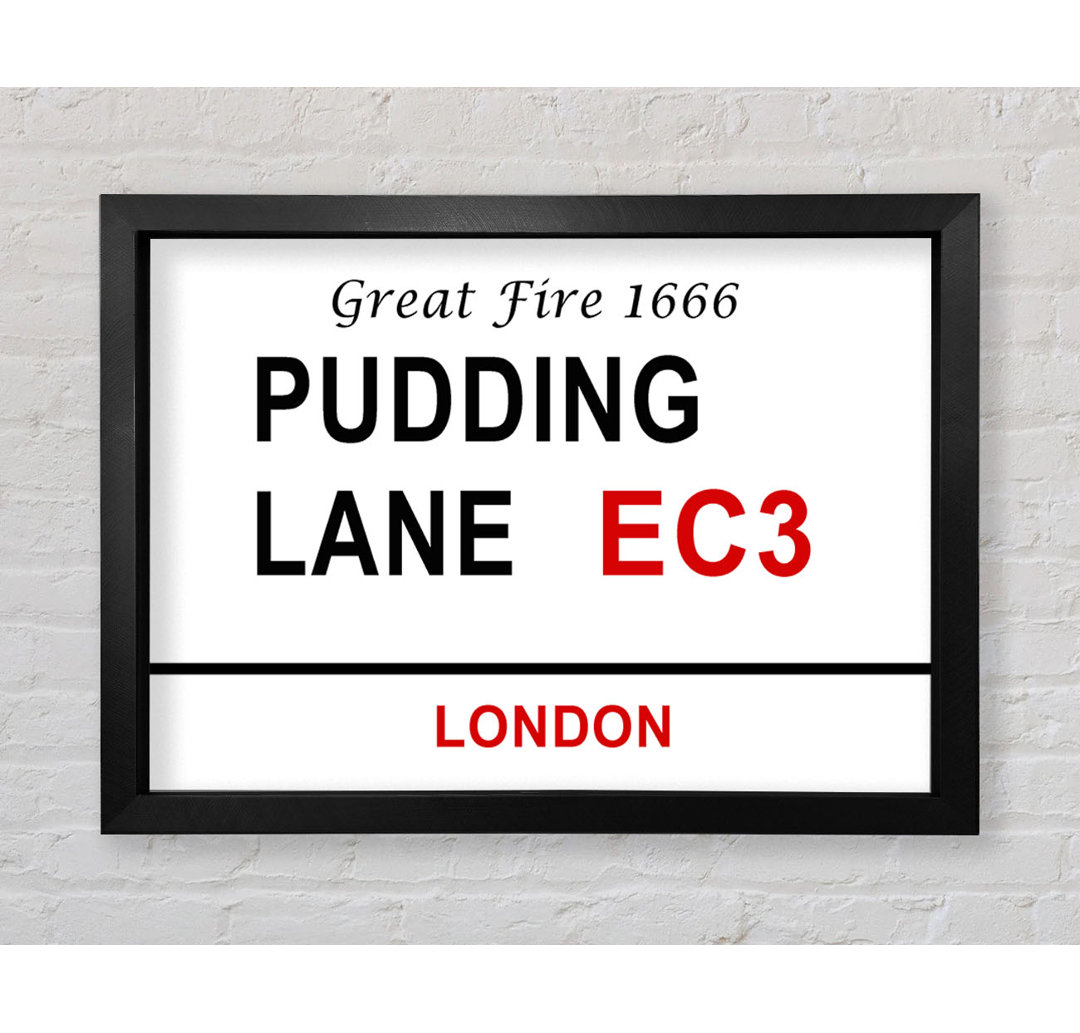 Pudding Lane Signs Gerahmter Druck