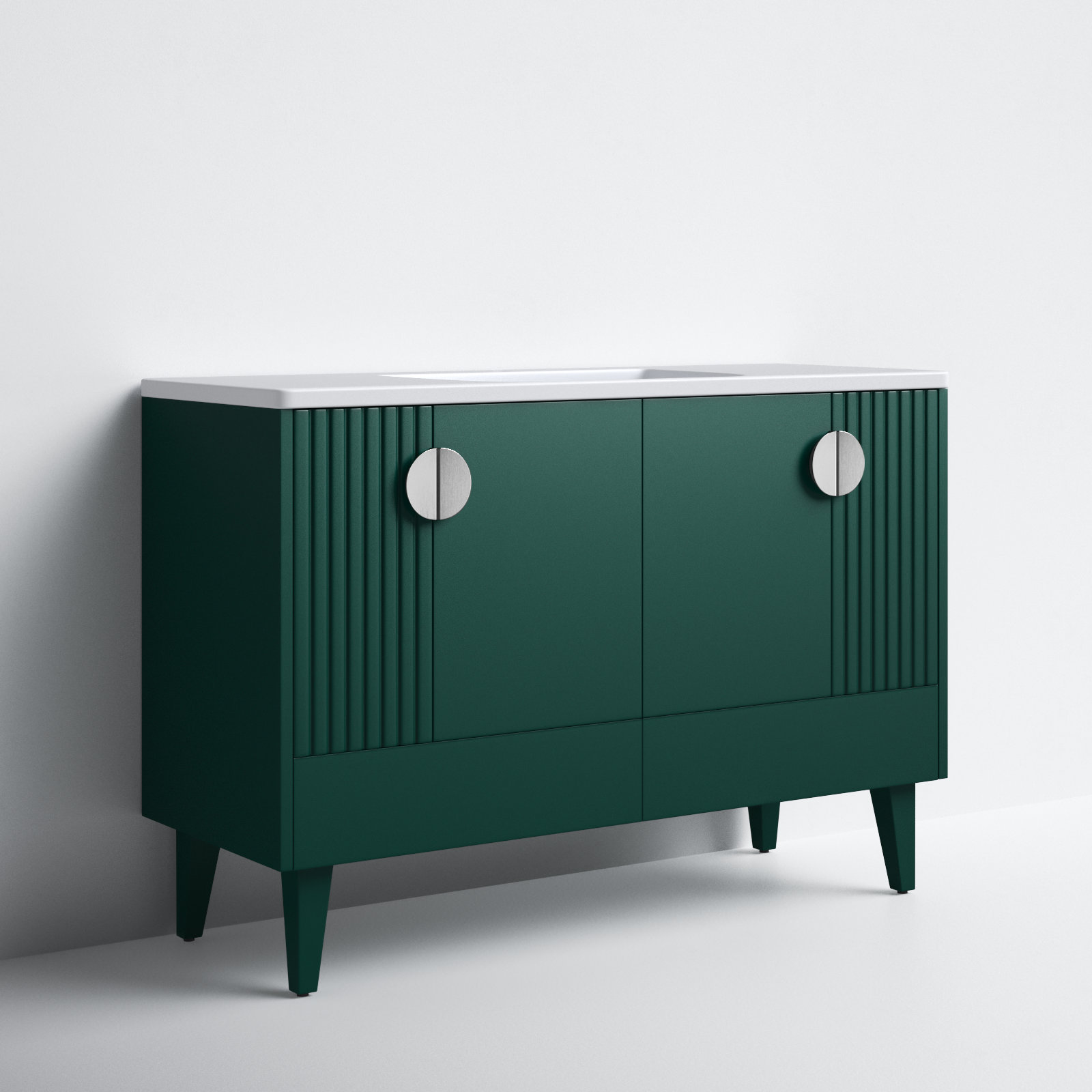 Saimah 48'' Single Bathroom Vanity, Polished Chrome, Green