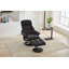 Fauteuil inclinable avec repose-pieds, méridienne moderne pivotante à 360 ° avec repose-pieds, tissu chenille, massage par vibration à 5 points, siège chauffant et dossier réglable à 140 ° pour la maison ou le bureau