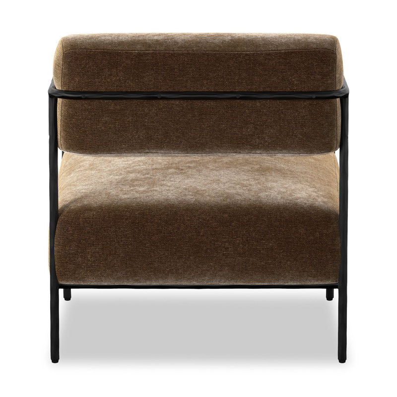 Fenn Chair-Champagne Mongolian Fur, Altair Mushroom