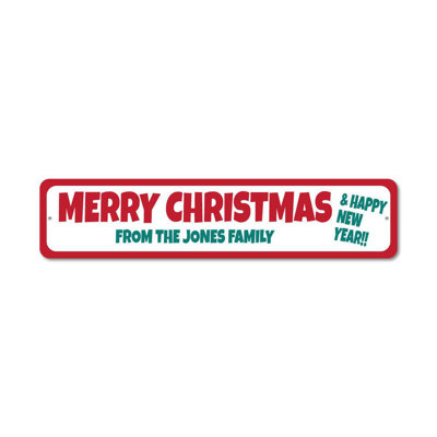 Merry Christmas & Happy New Year Custom Aluminum Sign