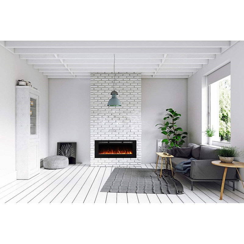 Millner Modern WiFi Recessed Electric Fireplace Insert, Fireplace Heater for Living Room,Timer, Overheating Protection, Touch Screen, Remote, Black