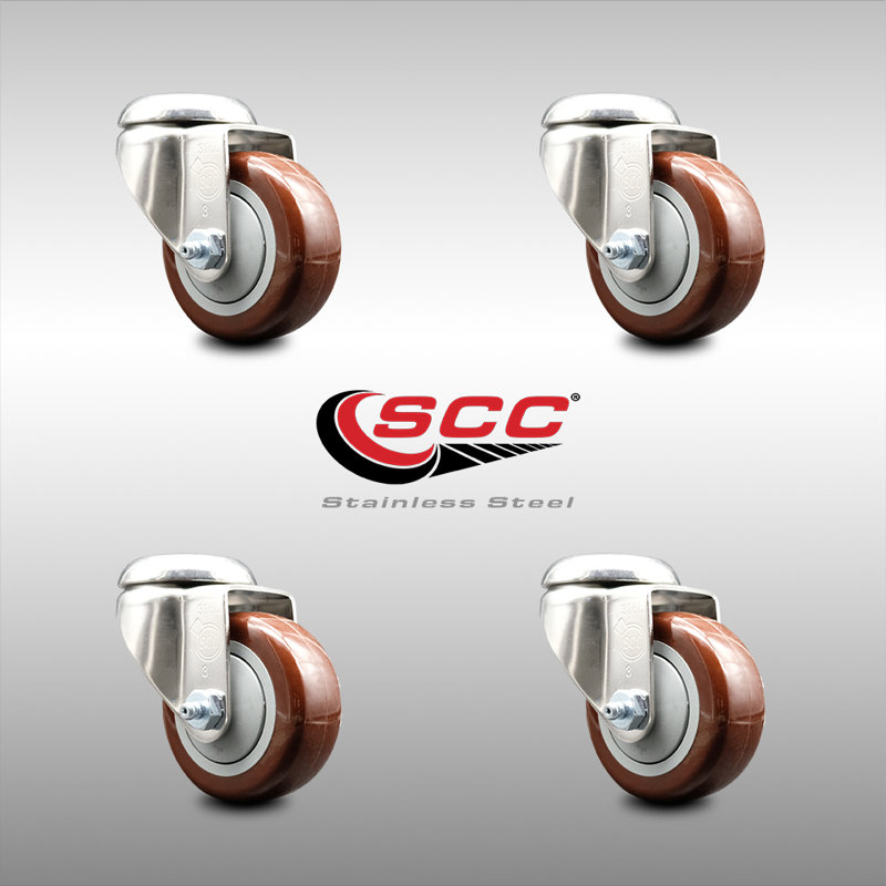 Polyurethane Casters, Maroon