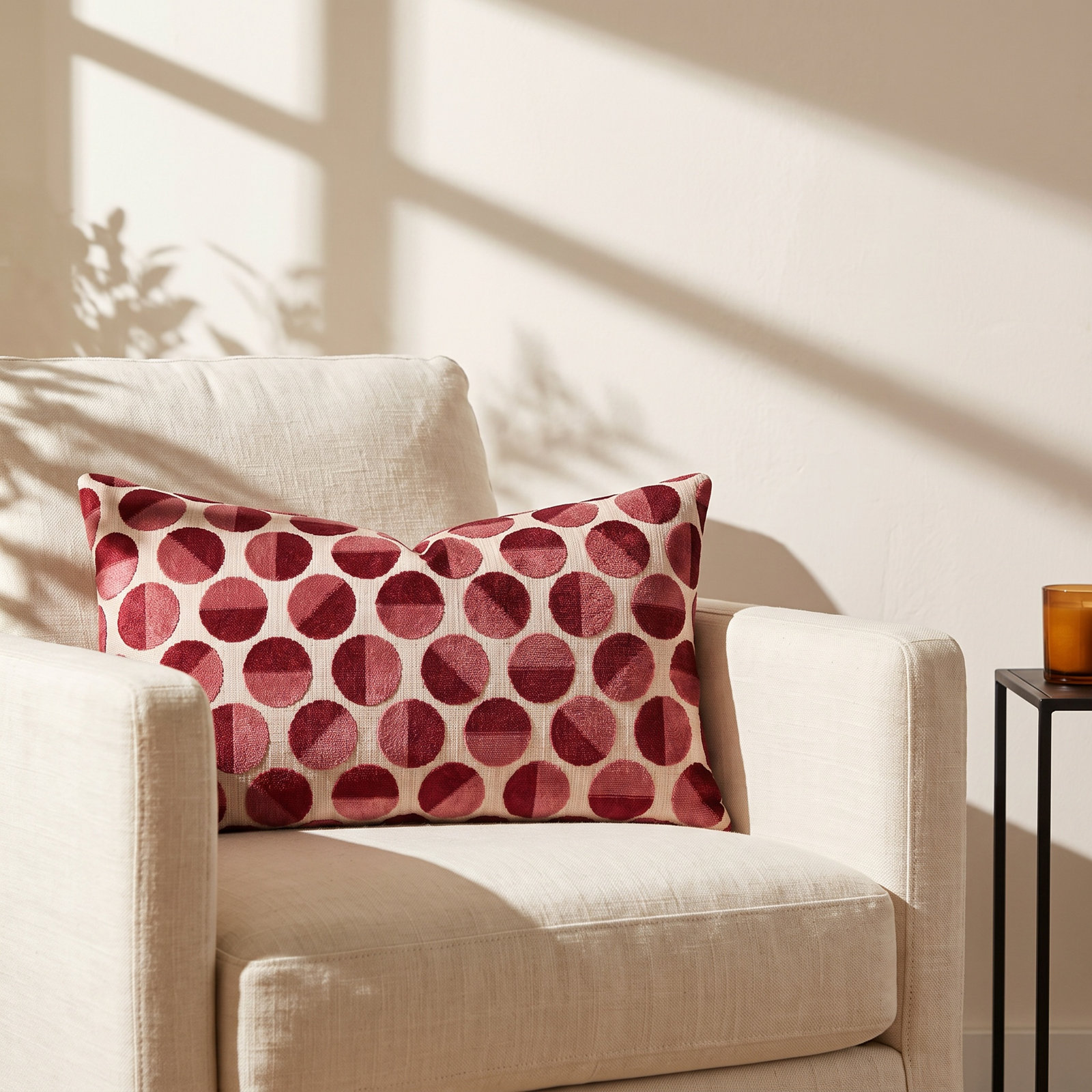 Textured Throw Pillow, Scarlet, Rectangle 13"H x 22"W
