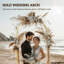 Support d'arche de mariage en or 7 pi x 4 pi avec piquets en forme de U