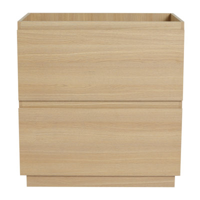 30" Bathroom Vanity Without Sink, Modern Undermount Cabinet In Oak, Freestanding, Engineering Wood, Traditional Touch - Double Drawer Sink Space Freestanding Oak Engineered Wood