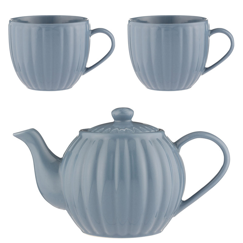 Théière et tasses Duckegg, Bleu
