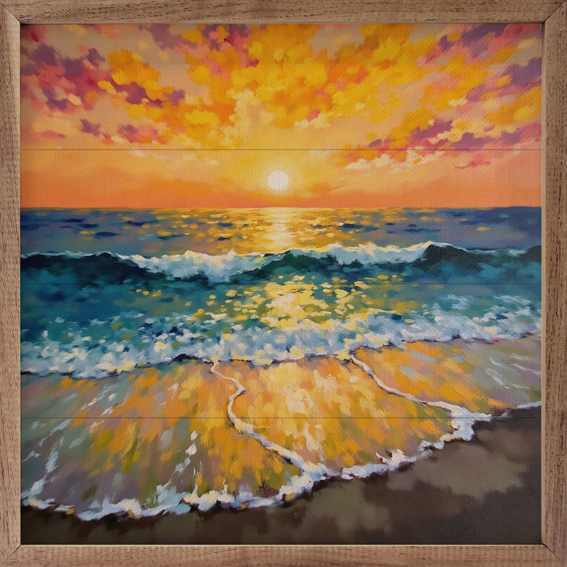 Bright Summer Sunset Ocean, H 4 po x l 4 po