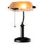 Lampe de bureau Fallon en verre jaune pâle, style banquier, avec chaînette, lampe de bibliothèque traditionnelle antique, lampe de banquier vintage, culot E26 60 W max, base texturée unique