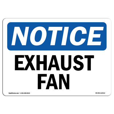 Exhaust Fan Aluminum Sign 12 x 18