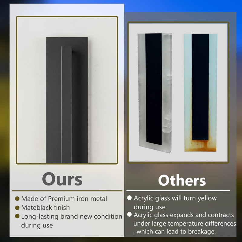 Black Modern Outdoor Led Wall Sconce, 31.5" H x 4.8" W x 4.3" D