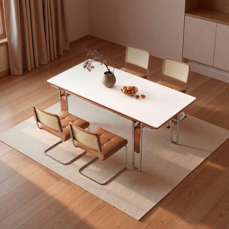 Table à manger exquise et sophistiquée, 5 pièces: table, 4 chaises, H 29,52 po x l 70,86 po x P 31,49 po