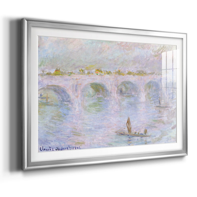 Waterloo Bridge, 1902, reproduction d'art encadrée, Argent, H 27 po x l 39 po x P 1,5 po