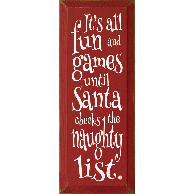 Panneau «It's All Fun and Games» en bois