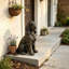 Statue réaliste de cocker spaniel assis pour la décoration extérieure de la maison