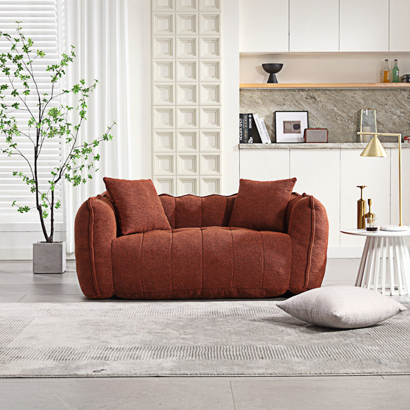Boneless Sofas Chenille Sofa, Bean Bag, Red
