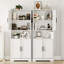 Grand garde-manger blanc, unité autoportante de 70 pouces avec portes et tablettes réglables pour un rangement dans plusieurs pièces-558704327