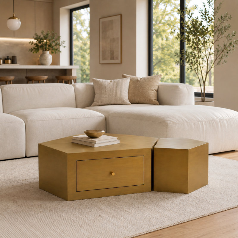 Ensemble de 2 tables basses gigognes Modern