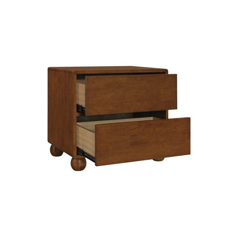 Table de chevet en bois massif Sabirin Noyer