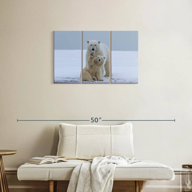 Brampt Polar Bear Waving, 20" H x 33" W