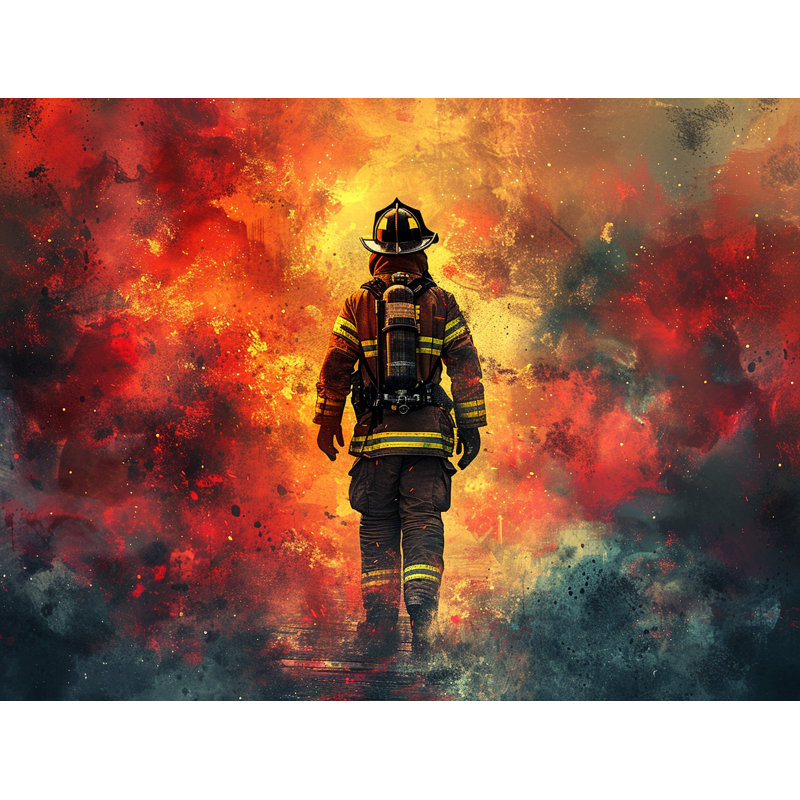 Édredon héroïsme pompier Brave Rescuer_12363, Édredon très grand