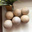 Boules décoratives en bois côtelé naturel, style ferme côtière, ensemble de 6, pour remplir les bols, 10 cm de diamètre