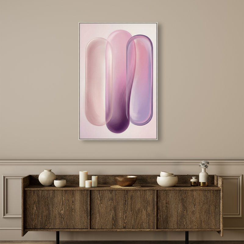 Berry Layers Print by Oliver Gal, 46"H x 31"W, Silver Floater Frame