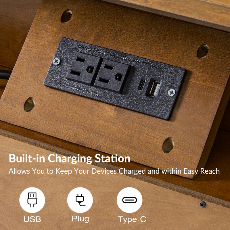 Commode 3 tiroirs avec station de charge Iasiah, Gland