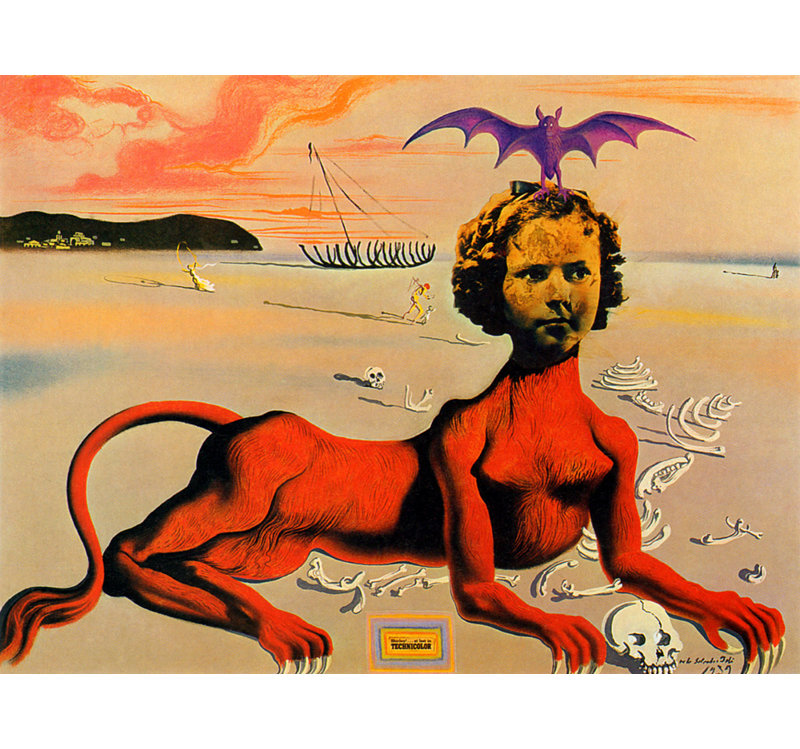 «Shirley Temple» par Salvador Dali, toile tendue avec châssis, H 28 po x l 40 po