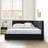 Reversible L-Shape Upholstered Platform Bed With Velvet Fabric Design-339137881-341391456