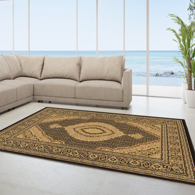 Tapis oriental noir Lozoya