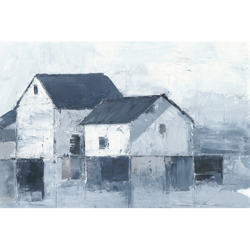 «Indigo Barns I» par Ethan Harper - reproduction d'art sur toile tendue, H 24 po x l 36 po