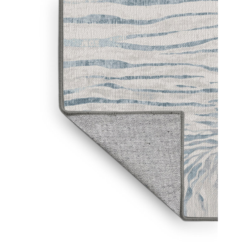 Tapis gris lavable à la machine, Rectangulaire 3 pi x 5 pi