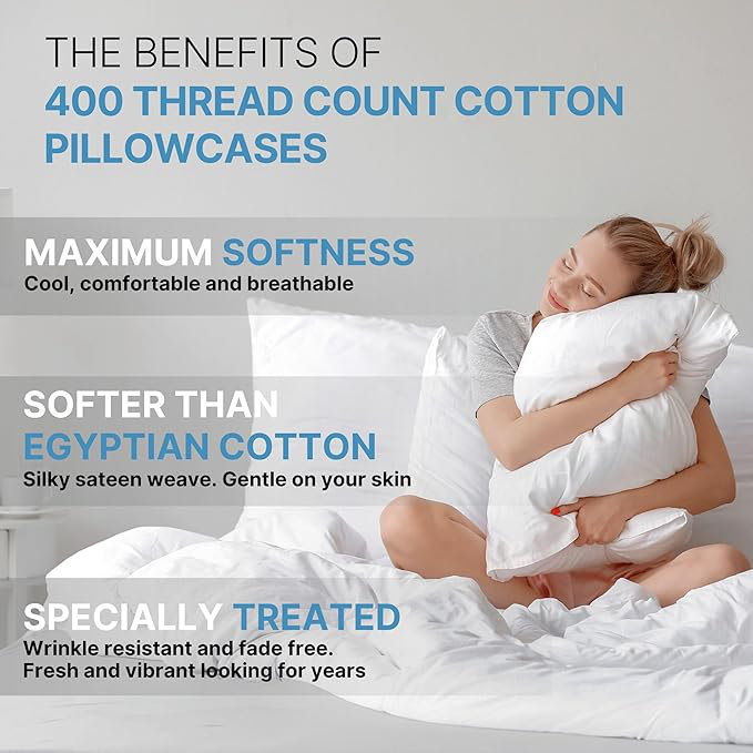 Standard Size Beige Cotton Polyester Pillowcase Set