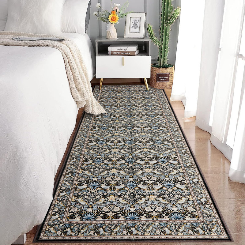 Vintage Area Rug Indoor Washable Taupe Rug Boho Distressed Retro Carpet for Living Room Non Slip Indoor Low Pile Soft Bedroom Dining Room Home Office