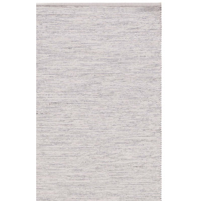 Tapis en coton tissé à plat à la main en beige / ivoire