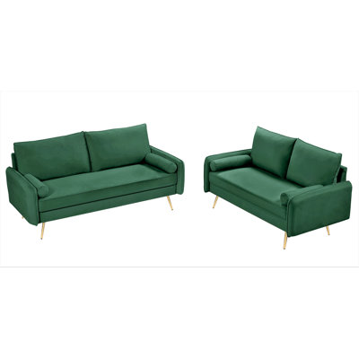 Ensemble de salon configurable en velours 2 pièces Drenda