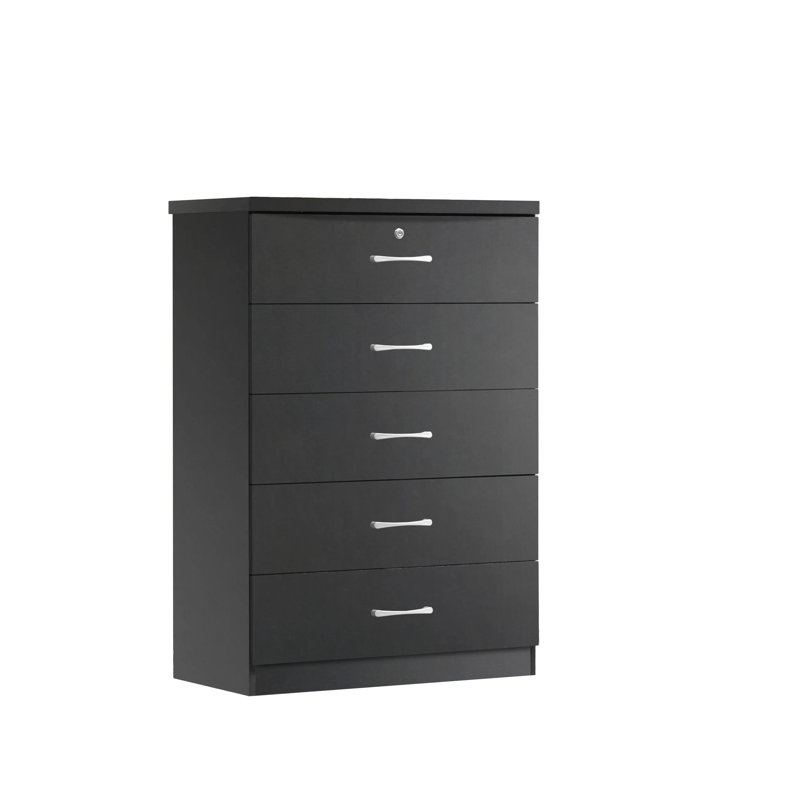 Commode 5 tiroirs Conkle, Noir
