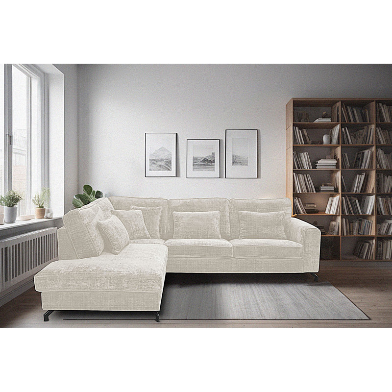 5 Seater Sofa & Chaise, Left Hand Facing, Cream