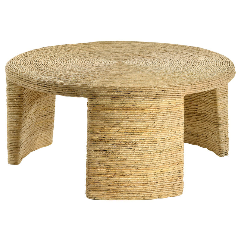 Mize Woven Rattan Round Coffee Table