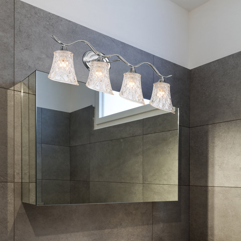 4 - Light Dimmable Vanity Light, Chrome