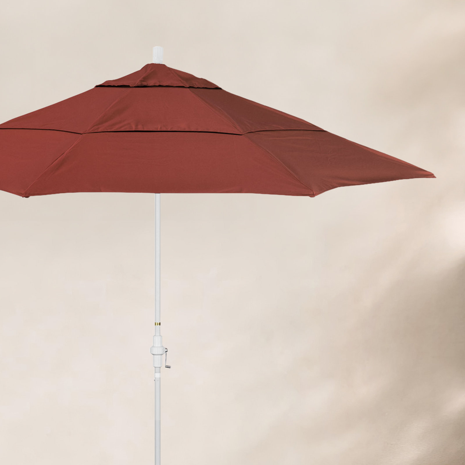 Broadmeade 11' Sunbrella® Umbrella, Matted White, Canvas Henna Sunbrella® Canvas